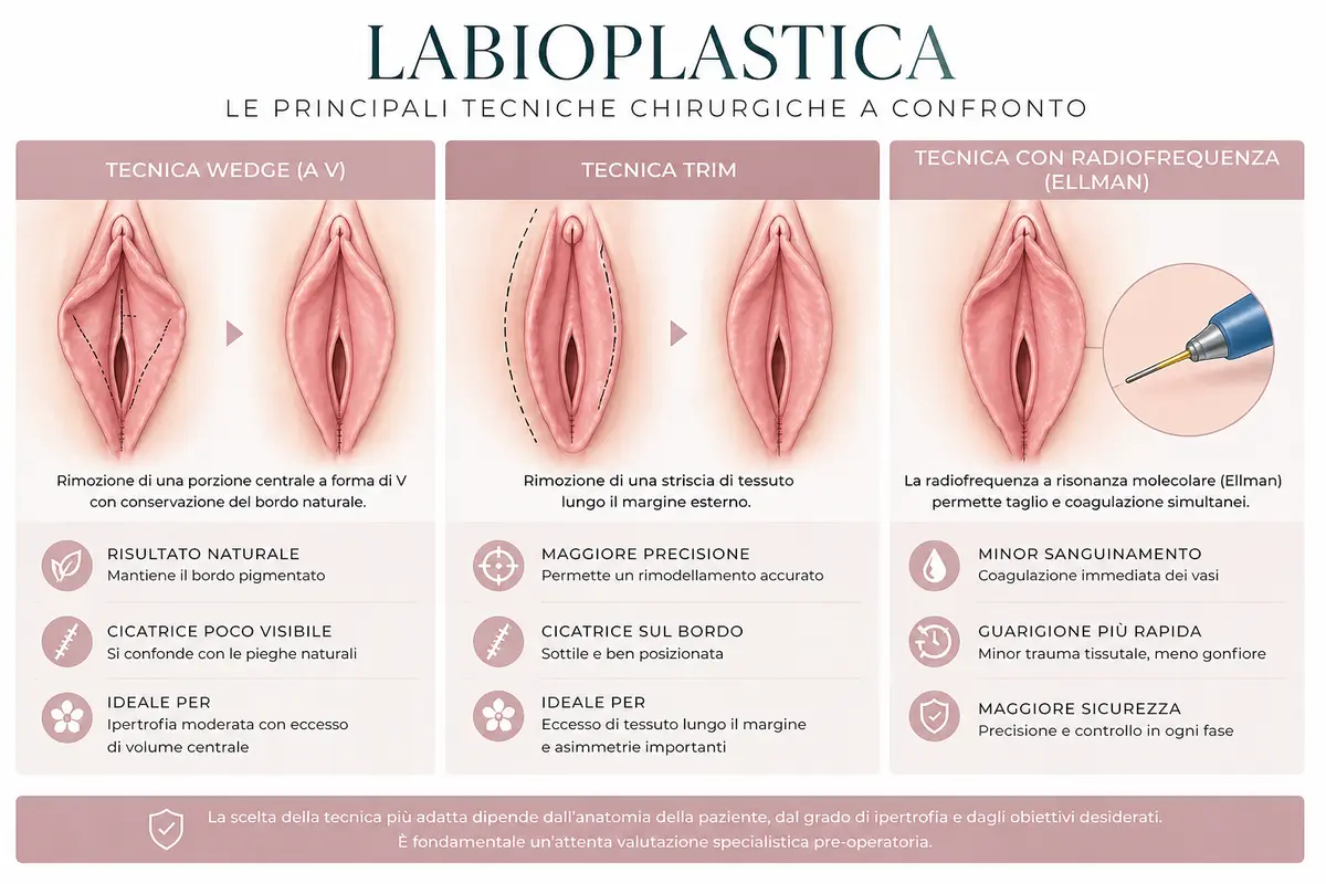 tecniche labioplastica wedge trim radiofrequenza ellman confronto chirurgico
