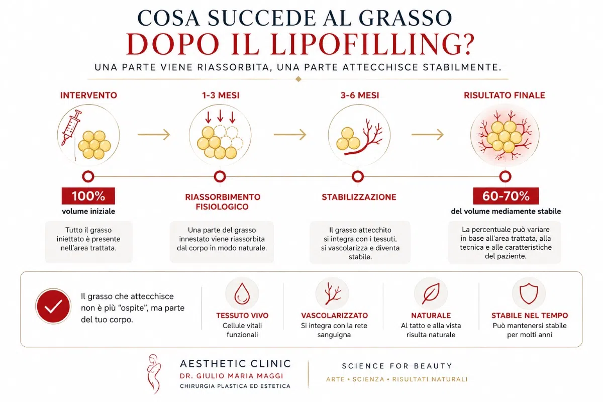 Attecchimento del grasso dopo lipofilling e fisiologico riassorbimento