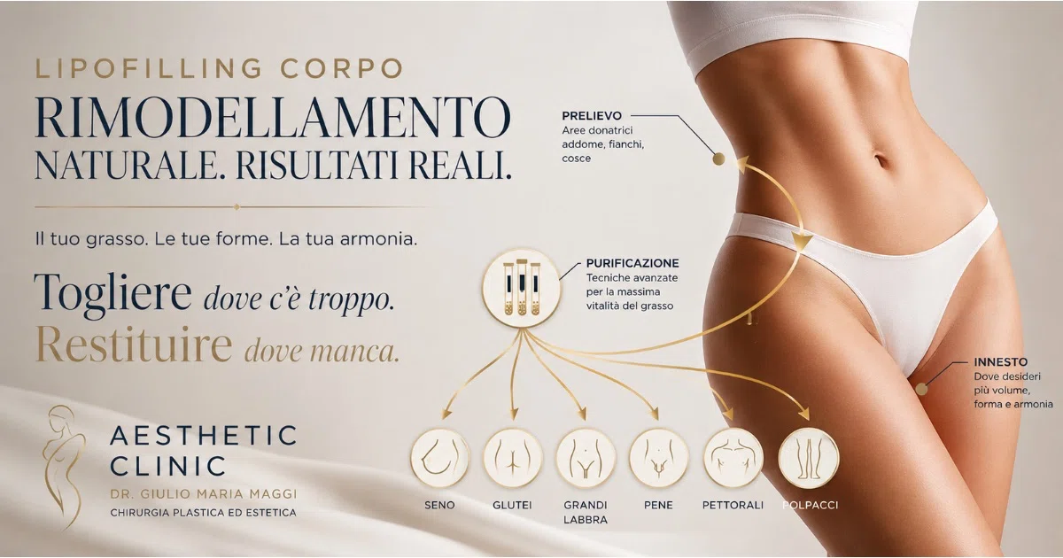 Lipofilling corpo con grasso autologo per il rimodellamento naturale della silhouette